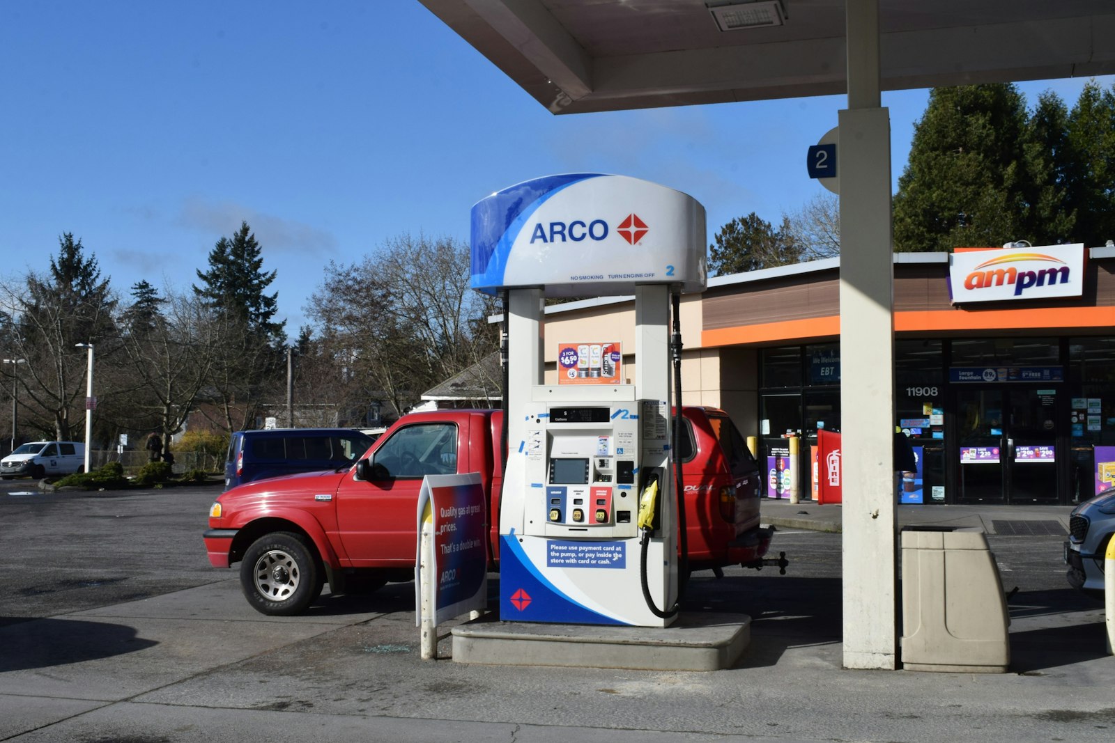 Fuel stop with services nearby